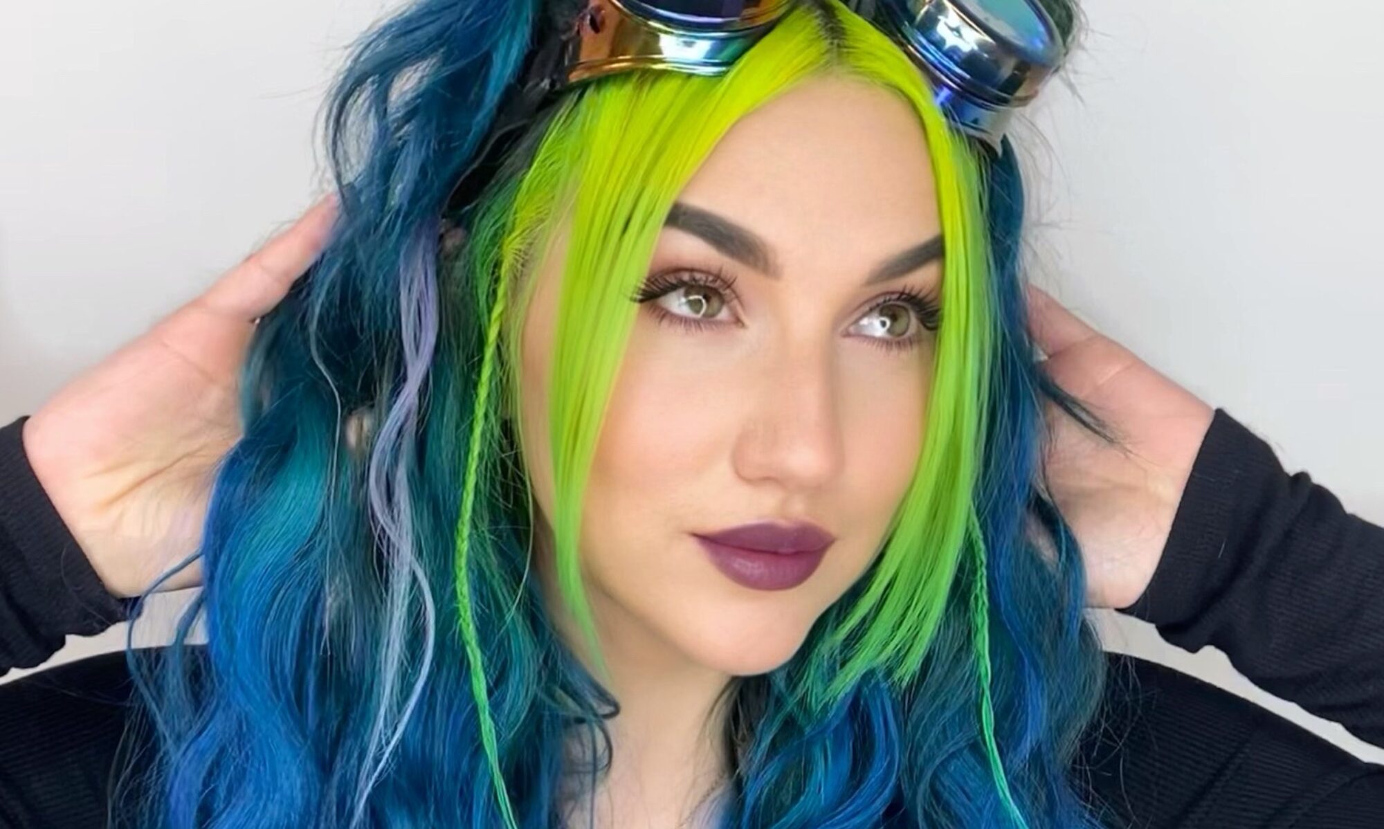 punk blue green mermaid hair huntington beach ca